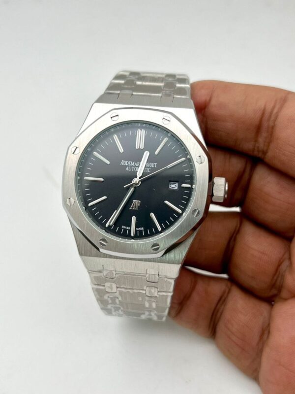 Audemars Piguet lookalike watch with silver dial and steel band