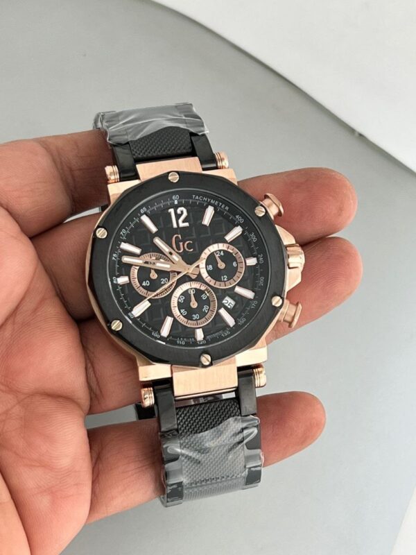 Gc Swiss Black Dail - Black Strap replica first copy watch For Men 18