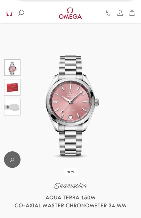 Omega Sea Master Aquatera Shades Pink Dail Swiss Autromatic Ladies 1st copy replica watch 11