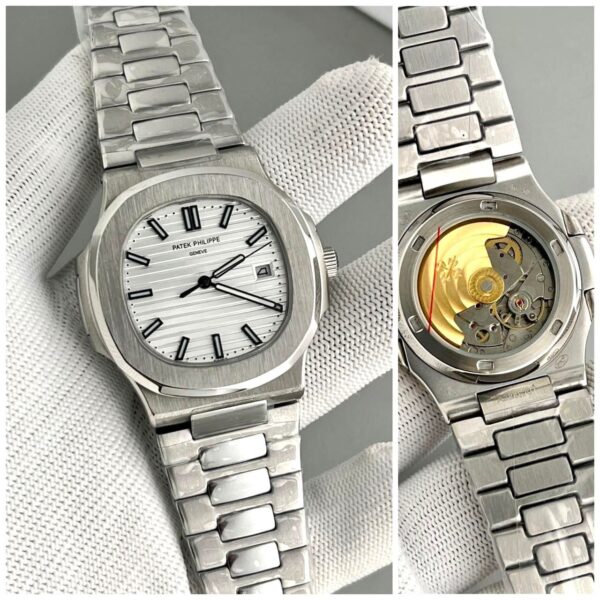 Patek Philippe Nautilus White - Stainless Steel Swiss Automatic replica first copy watch 37