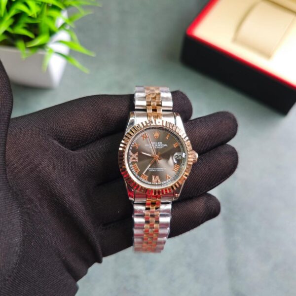 Rolex Datejust Grey Dail Roman Mark Swiss Automatic 1st copy replica watch For Ladies 29