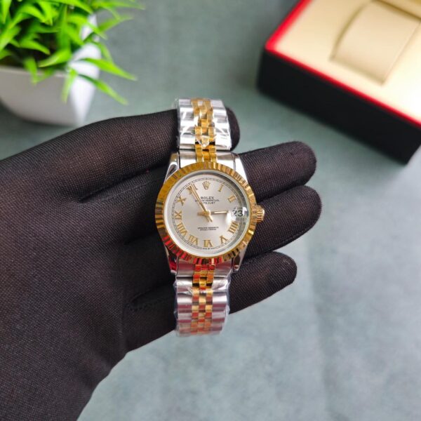 Rolex Datejust Grey Dail Roman Mark Swiss Automatic 1st copy replica watch For Ladies 24