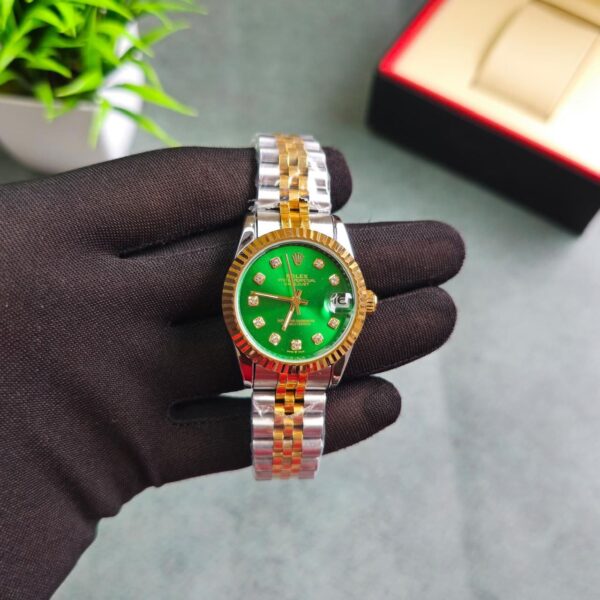 Rolex Datejust Green Dail Daimond Mark Swiss Automatic 1st copy replica watch For Ladies 27