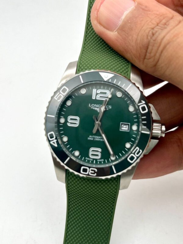 Longines Hydroconquest Green Rubber Strap Swiss Automatic replica first copy watch 11